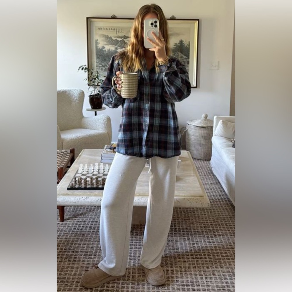 NWT Arizita TNA Radcliff Oversized Plaid Flannel Button down Shirt  Size S